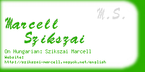 marcell szikszai business card